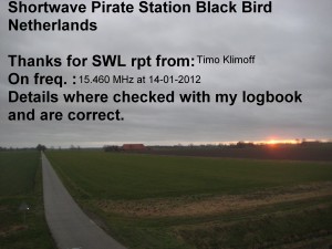 Radio Black Bird QSL